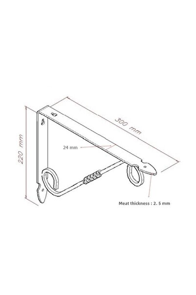 EYM 2 Buc Fier Forjat 22 X 30 Cm Consolă Decorativă Sub Raft Negru