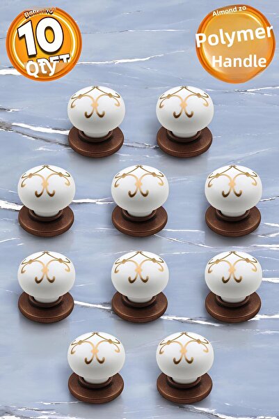 Badem10 Eymen Polymer Button Star Antique Χάλκινο Έπιπλο Συρτάρι Κουζίνας Ντο...