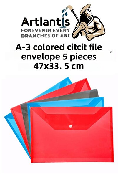 Artlantis مجلد بمشبك A3 5 قطع ملون A-3 ملف بمشبك شفاف 47 × 33.5 سم مجلد بمشبك...
