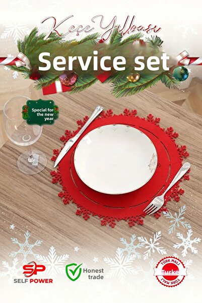 Self Power Set of 6 Christmas Snow Themed Plates American Service Home Decor Kitchenbanket Dining Table Decoration