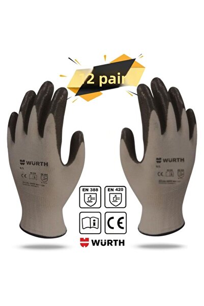 Würth قفازات Würth Nitrile Coating Industry Work Master قفازات واقية لفنيي مي...