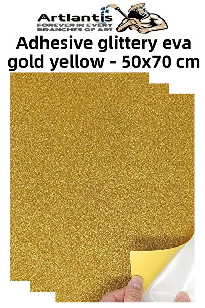 Artlantis Gold Yellow Adhesive Glitter Eva 50X70 cm 3 Pieces Glitter Adhesive...
