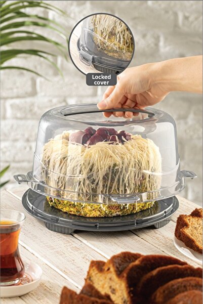 Meleni Home حاوية حمل وتخزين كعكة البوركس مع غطاء قابل للقفل