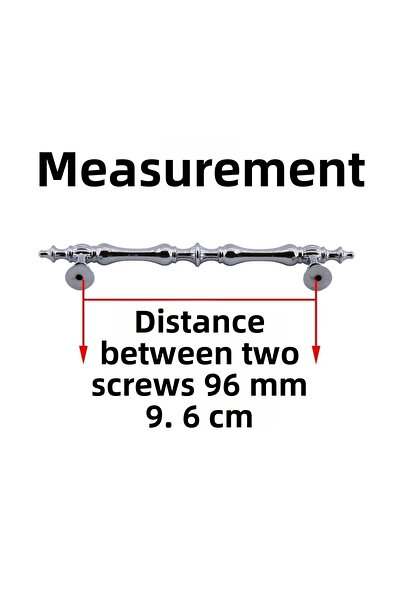 Badem10 Şehzade (PREMIUM) Mobilier Bucătărie Sertar Dulap Dulap Crom 96 Mm Mânere Metalice Mâner Mâner