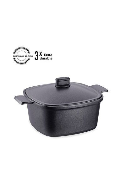 KORKMAZ Casterra Square Cast Pot 28x28x12.5