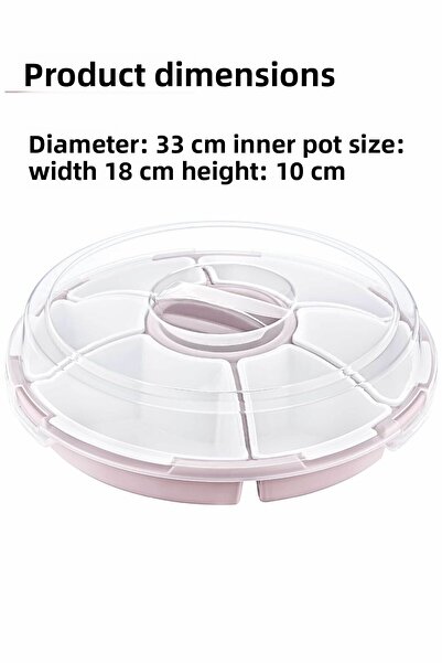 grimorlife 7 Compartment Covered Presentation Bowl Breakfast Storage Container Set |   Breakfast Set - Powder Color - Picnic Set