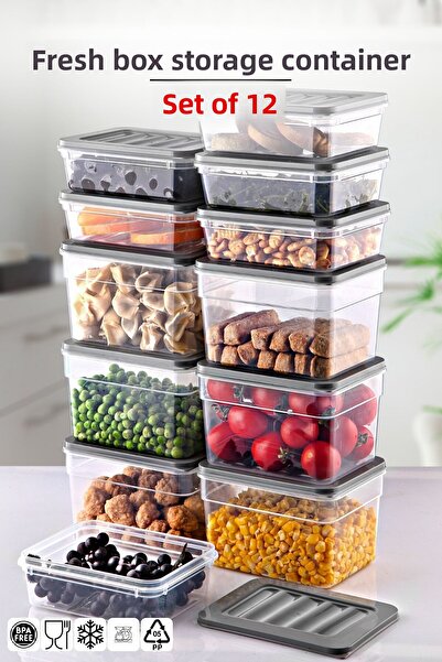 Nandy Home Σετ 12 τεμαχίων Freshbox Δοχείο αποθήκευσης κατάλληλο για φούρνο μ...