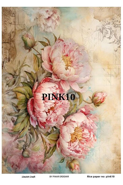 LİNEART PINK10- ورق ديكوباج نحاسي - 29X42 سم