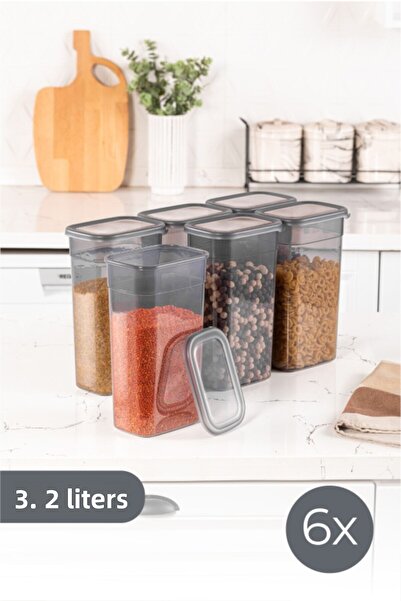 Vienev Set de 6 recipiente de depozitare dreptunghiulare lungi 3,2 Lt Mega Size