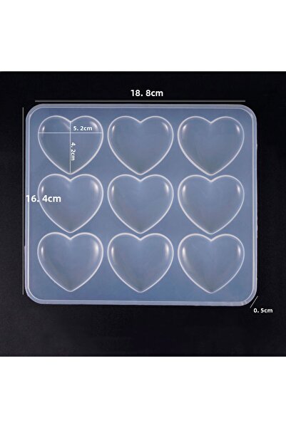 HOBİFLEX قالب سيليكون من الراتنج الإيبوكسي مستورد تسعة مجسمات على شكل قلب مغن...