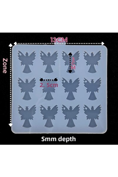 epoksikalipmarketi قالب سيليكون إيبوكسي / قالب ملاك صغير 12 قطعة