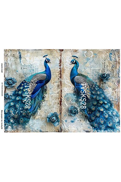 LİNEART Brass Patterned Lineart Decopage Paper - La-Tvsksh28