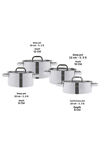 Emsan Mimosa 8 Piece Set - with Pot and Cut Top