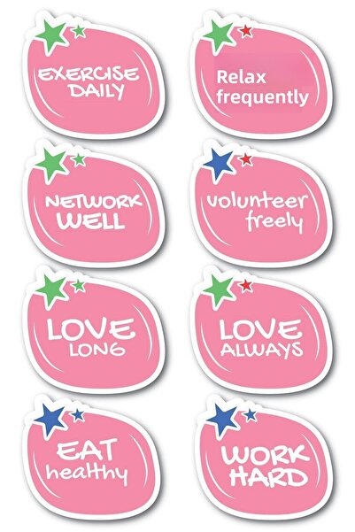 Postifull Motivational Themed Sticker Set - 8 Piece Sticker Set - Phone, Tabl...