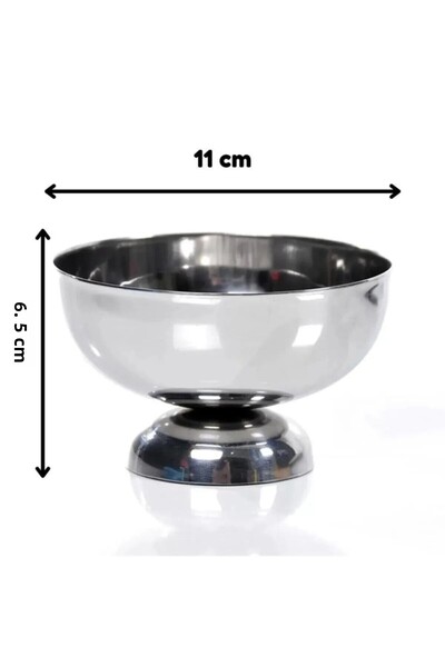 BİODATA 3 قطع من الفولاذ المقاوم للصدأ 11 سم قالب أرز وحلاوة طحينية ووعاء حلقوم تركي ووعاء للحلوى ووعاء للآيس كريم