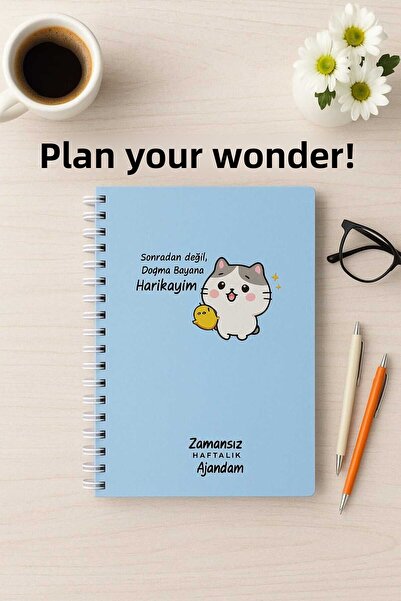 Ozzy AGENDA NEÎNTEMPESTĂ DE CONVERSĂȚI CU AUTOCOLANTE 17x24 SPIRALĂ COUVERTUR...