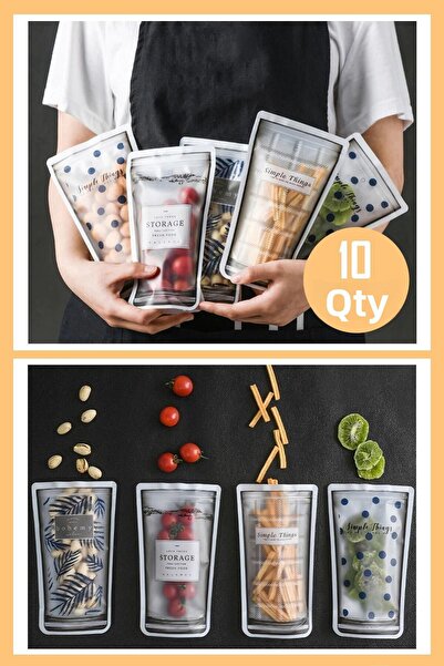 TechnoSmart Patterned Storage Bag Sets Refrigerator Storage Container with Lockable Snap Fasteners