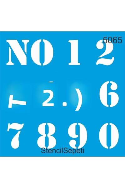 StencilSepeti نمط الأرقام - قالب نمط الاستنسل - 40x40 سم