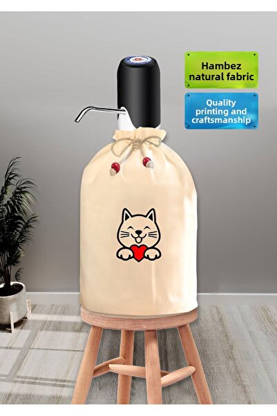 enmalife Natural Hambez Drawstring - Striped Cat Printed, Washable Bottle Sheath