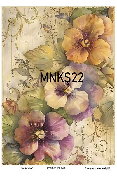 LİNEART زخرفة نحاسية بنفسجية منقوشة بالزهور - سلسلة MNKŞ 29X42 سم