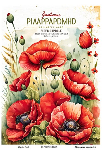LİNEART 29X42Cm Brass Decopage Paper - Glnck3