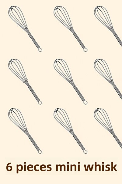 UYT LİFE 6 Pcs Whisk Model Teaspoons Mini Mixer Whisk Steel 5 Cn Food Contact...