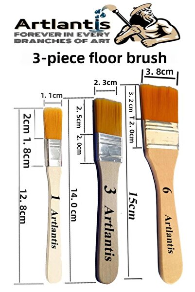 Artlantis Set de 3 perii pentru podea 1 pachet Perie pentru podea numărul 1-3...