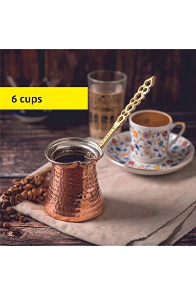 KAVELE Hand Forged Maraş Copper Coffee Pot, Coffee Pot, Coffee Baking Coffee Pot - 6 Person