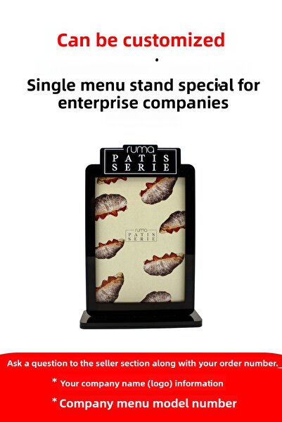 giftcrea Suport de meniu de birou din plexiglas cu două fețe, personalizabil ...
