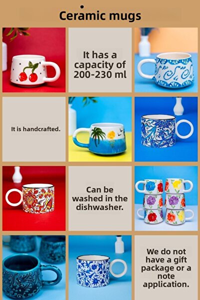 touchmughm Handmade Ceramic Ece Coffee Cup, Ceramic Double Mug, Ceramic Blue Eye Ece Cup