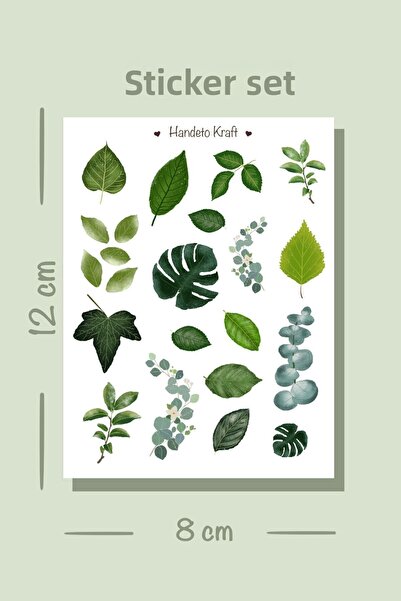 Handeto Kraft مجموعة ملصقات ذات طابع أوراق الشجر، ملصق، سجل القصاصات، ملصق مجلة الرصاص، ملصق جدول الأعمال، ملصق