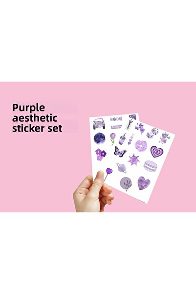 Akumastik Vsco Purple Purple Aesthetic Planner Bullet Journal Set de autocola...