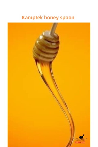 Taktakicat Kamptek Set of 2 Wooden Decorative Organic Honey Spoons 15cm