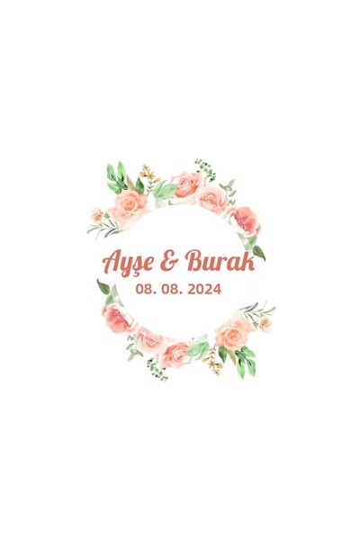 Reysa Tasarım ملصق دائرة الزنبق والزهور الصغيرة هينا خطوبة زفاف 3x3 سم ملصق م...