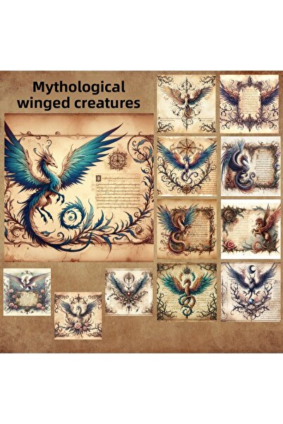 Pink Swan Craft Vintage pentru albume de albume 12 buc. creaturi mitologice c...