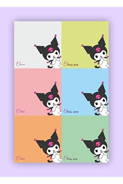Ceres Studio Kuromi Sanrio Notebooks | Notepad | Notepad | Memo | 9X9 50 Page NOTEBOOK