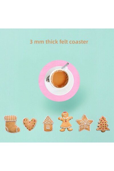 Grand Fine Art 4 Pieces of Pink Felt Coasters 15 cm Diameter