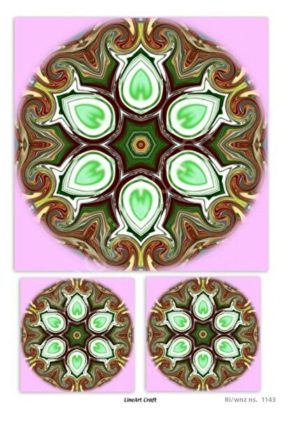 ehobici Lineart Brass Decopage Paper Model - 2287