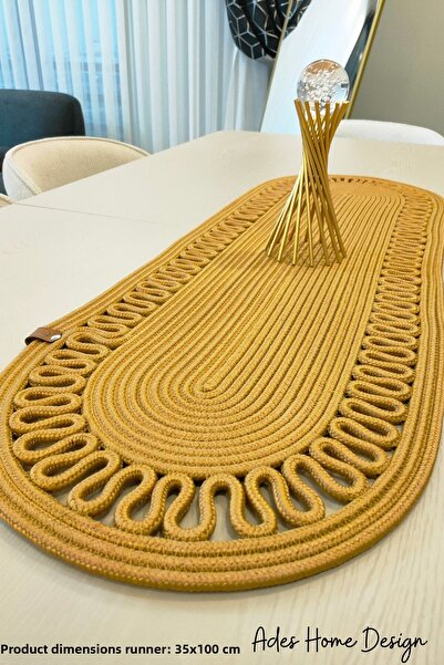 ADES HOME DESİGN Jute, Runner, Placemat, Plate, Table Cloth, Coffee Table Clo...