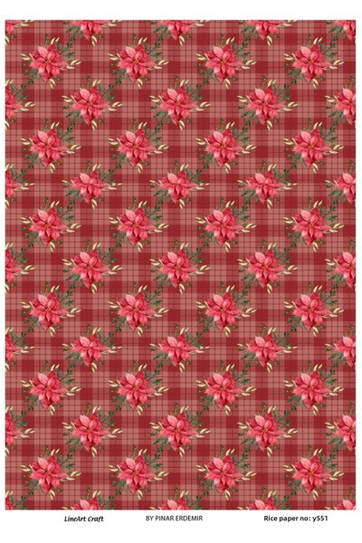 LİNEART ورق ديكوباج نحاسي بنمط عيد الميلاد رقم: YILBAŞI551- 29X42 سم