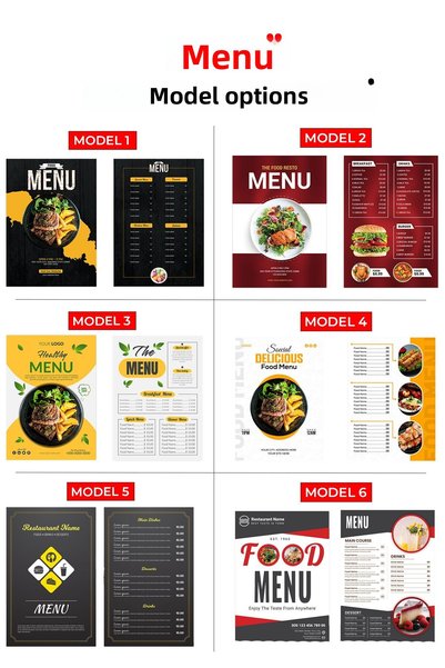 giftcrea Customizable Double-Sided Plexiglass Table Top Menu Stand – Set of 5 Special for Corporate Companies