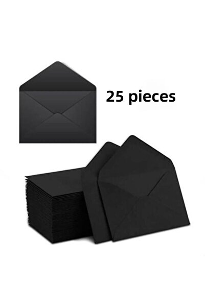 Pera İstanbul 25 قطعة من المظاريف الصغيرة باللون الأسود 7x9