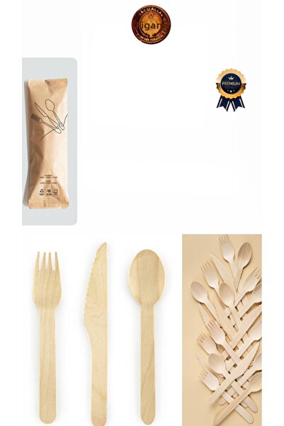 figanlar ambalaj New Luxury Kraft Packaged Wooden Fork Knife Spoon Napkin Set 10 Packs