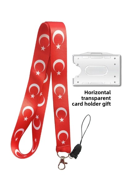 doktorbonem Bandă pentru carduri cu steag turcesc, curea pentru card de ident...