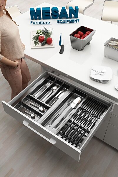tify In-Drawer Spoon Holder And Knife Holder Organizer Anthracite, 64x48 4Cm Cuttable From Side And Length