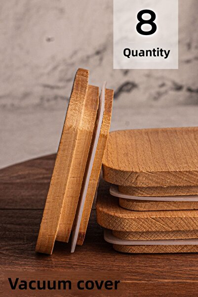 Snippy Bella Milla 8-Piece Elysia Soft Square Wooden Vacuum Lid - Timeless Compatible