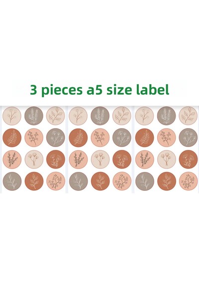 TRENDİN YOLU Bohemian Style Round Sticker - White Background Tt