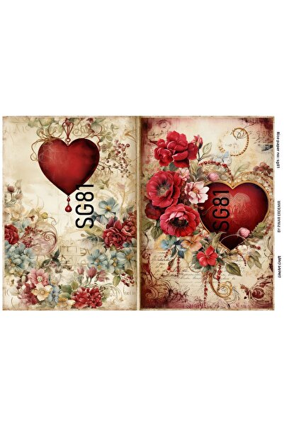LİNEART ورق تزيين نحاسي من سلسلة عيد الحب مقاس 29 × 42 سم رقم: SG81