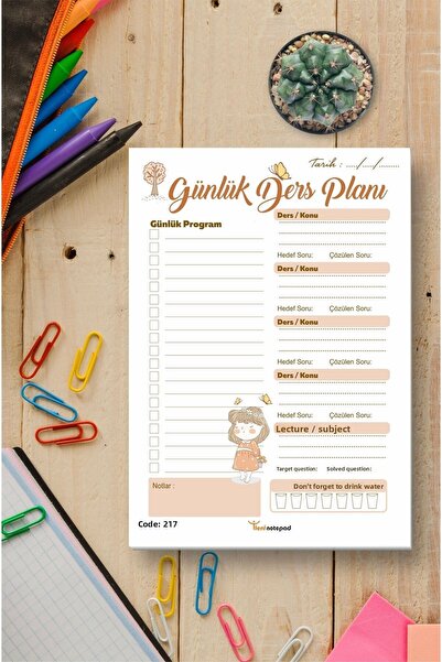 Tieni Blocnotes Planificator zilnic de lecții, Planificator zilnic, 14x20cm, ...