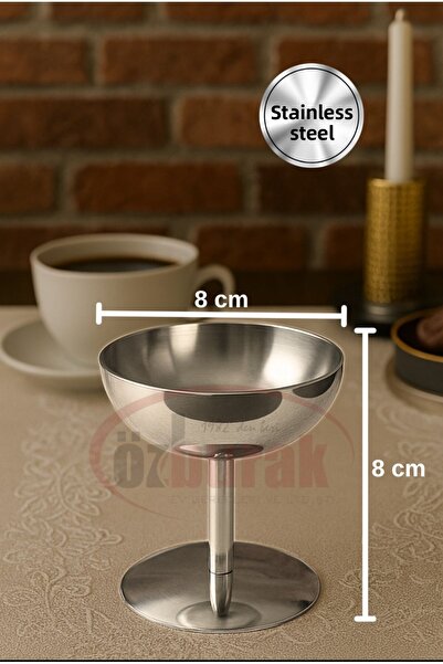 ÖZBURAK Steel Pedestal Turkish Delight Bowl Catering Presentation Bowl & Ice Cream Bowl